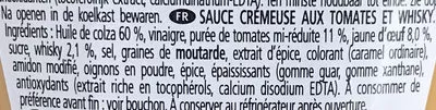 Liste des ingrédients du produit Cocktail Sauce Heinz 400 ml (395 g)