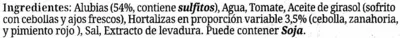 Liste des ingrédients du produit Alubias Guisadas Orlando 425 g