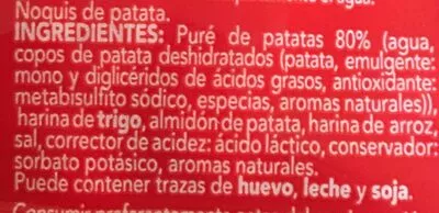 Lista de ingredientes del producto Ñoquis Gallo 400g