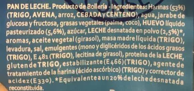 Liste des ingrédients du produit Pan De Leche Cereales175g La bella easo 