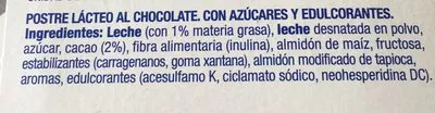 Lista de ingredientes del producto Delicias fondant de chocolate m.g. sin gluten Nestlé 