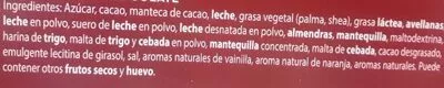List of product ingredients Bombones Caja Roja Nestle 