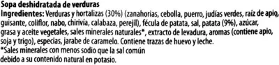 Lista de ingredientes del producto Sopa doce verduras Knorr 41 g
