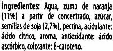 Lista de ingredientes del producto Zumo de naranja y soja ViveSoy 750 ml (3 x 250 ml)