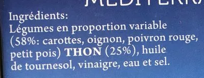 List of product ingredients Salade de thon Méditerranée Pombiña 150 g (125 g égoutté)