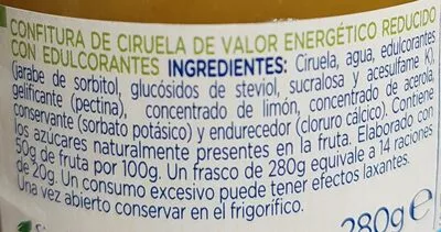 List of product ingredients Confitura diet ciruelas Hero 280 g