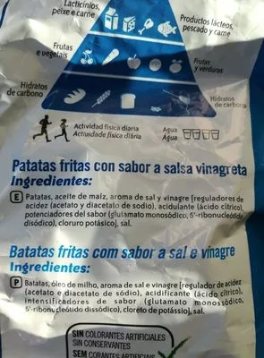 List of product ingredients Patatas fritas a la vinagreta Sin Gluten bolsa 170 g Lay's 