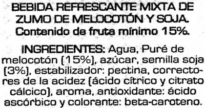 Liste des ingrédients du produit Soja sabor melocoton Don Simón 1 l