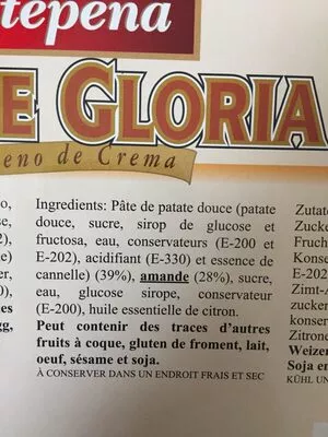 List of product ingredients Pastel de gloria La Estepeña 280 g