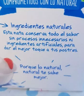 Lista de ingredientes del producto Nata para montar Central lechera asturiana 