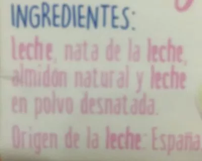 List of product ingredients Crema ligera especial para cocinar Asturiana 