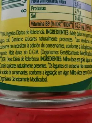 Liste des ingrédients du produit Maíz dulce Bonduelle 