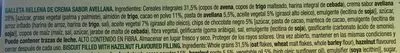 Liste des ingrédients du produit Vitalday - Hazelnut Sandwich Biscuit Gullón 220 g (5 x 44 g)