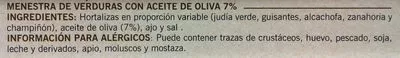 List of product ingredients Menestra de Verduras Carretilla 300 g