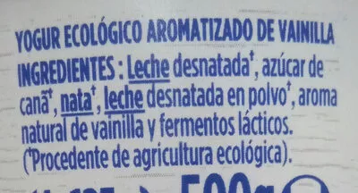 List of product ingredients Con leche ecologica Danone 500 g (4x125g)