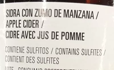 Lista de ingredientes del producto The Good Cider of Jai Alai Envasados Eva 50 cl