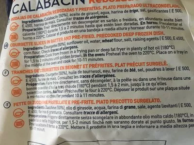 Lista de ingredientes del producto Calabacin Maheso 400 g