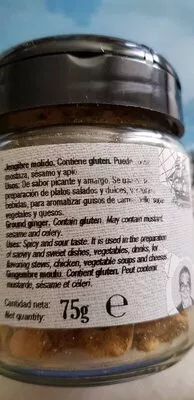 List of product ingredients Jengibre molido Dani 
