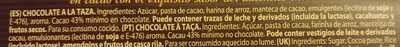 List of product ingredients Chocolate a la taza lacasa 