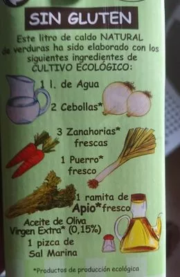 List of product ingredients Caldo Natural Aneto de Verduras de Cultivo Ecológico Aneto, Aneto Natural 1 l