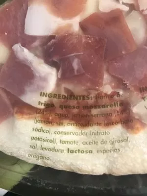 Lista de ingredientes del producto Pizza de jamón serrano Casa Tarradellas 