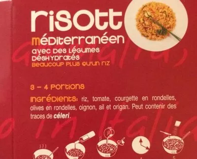 Lista de ingredientes del producto Trevijano, mediterranean risotto Trevijano 280 g