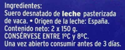 List of product ingredients Requesón Light Albe 2 x 150 g.