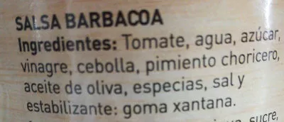List of product ingredients Salsa Barbacoa Chipoe Ferrer 315 g
