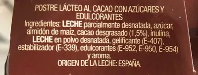 Liste des ingrédients du produit Crema bombón 0% Clesa 