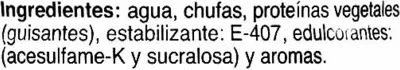 Liste des ingrédients du produit Horchata Chufi 0% Azúcar Añadido Chufi 1 l