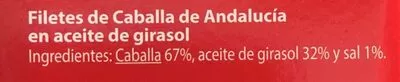 Liste des ingrédients du produit Filetes de caballa de Andalucía Tejero 80 g
