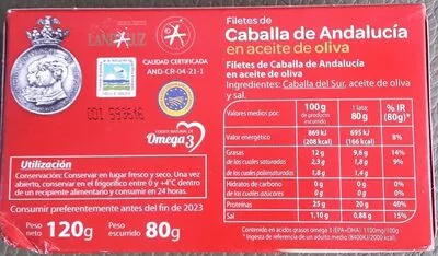 Liste des ingrédients du produit Caballa de Andalucia Tejero 