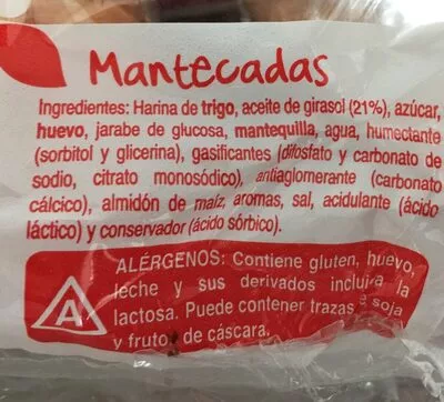 Lista de ingredientes del producto Mantecadas Hacendado 520 g