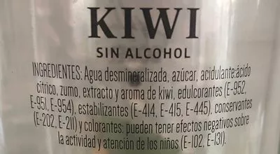 Lista de ingredientes del producto Liqueur de KIWI sans alcool  100 cl