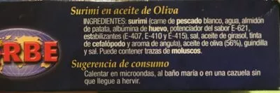 List of product ingredients surimi Margula En Aceite Oliva - 115g  