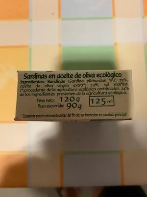 List of product ingredients Sardinas  120 g