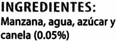 Lista de ingredientes del producto Puré de manzana reineta con canela Ibsa 240 g (neto), 250 ml