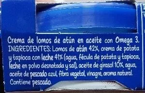 Liste des ingrédients du produit Crema de lomos de atún La Piara 75 g