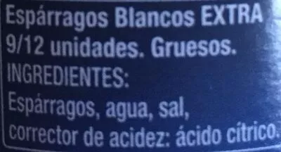 Liste des ingrédients du produit Espã Rrecs Extra 9 / 12 Peces Flascó Gourmet 