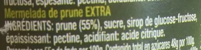 Lista de ingredientes del producto Mermelada de ciruela Gourmet 350 g