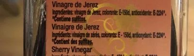 Liste des ingrédients du produit Vinagre de Jerez Gourmet 50 cl