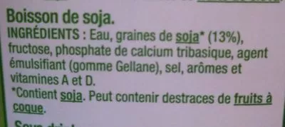 Liste des ingrédients du produit Bebida de soja Gourmet 1 L