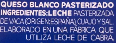 Liste des ingrédients du produit Queso blanco pasterizado Burgo de Arias, Arias, Savencia 432g (6*72g)