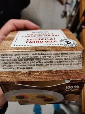 Liste des ingrédients du produit Escudella y carne de cocido Bonarea 