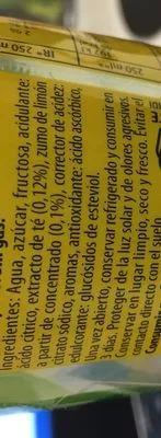 Lista de ingredientes del producto Lipton Refresco De Té Al Limón Lipton 