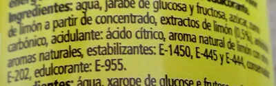 List of product ingredients Schweppes-lemon Soda-250ml-limãn Original Form-spain Schweppes 25 cl