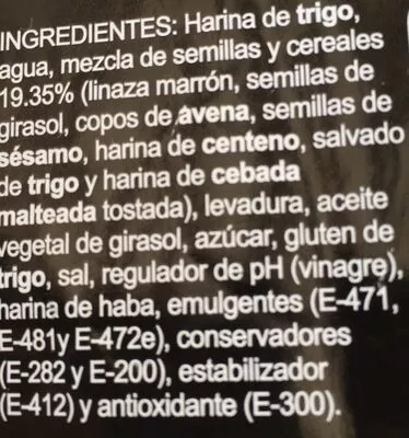 Liste des ingrédients du produit Barra Rústica Multicereal  
