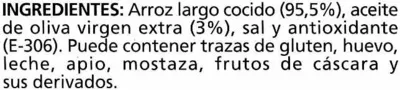 Lista de ingredientes del producto Arroz cocido blanco Alipende 250 g (2 x 125 g)
