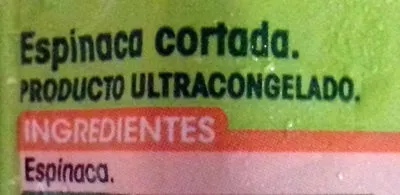 List of product ingredients Espinacas cortadas Alipende 400 g (4 x 100 g)