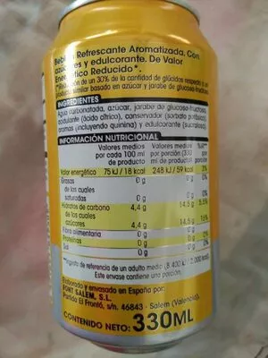 Liste des ingrédients du produit Tónica Alipende 